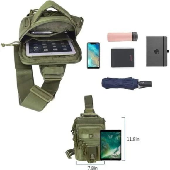 Waterproof Chest Bag, Convertible Backpack Green - Picture 2 of 8